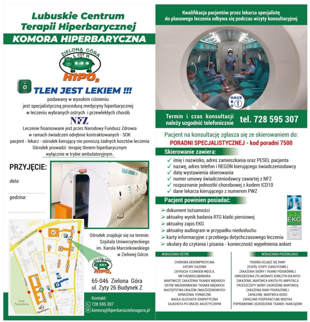 Komora hiperbaryczna na terenie Szpitala Uniwersyteckiego w Zielonej Górze -Lubuskie Centrum Terapii Hiperbarycznej
