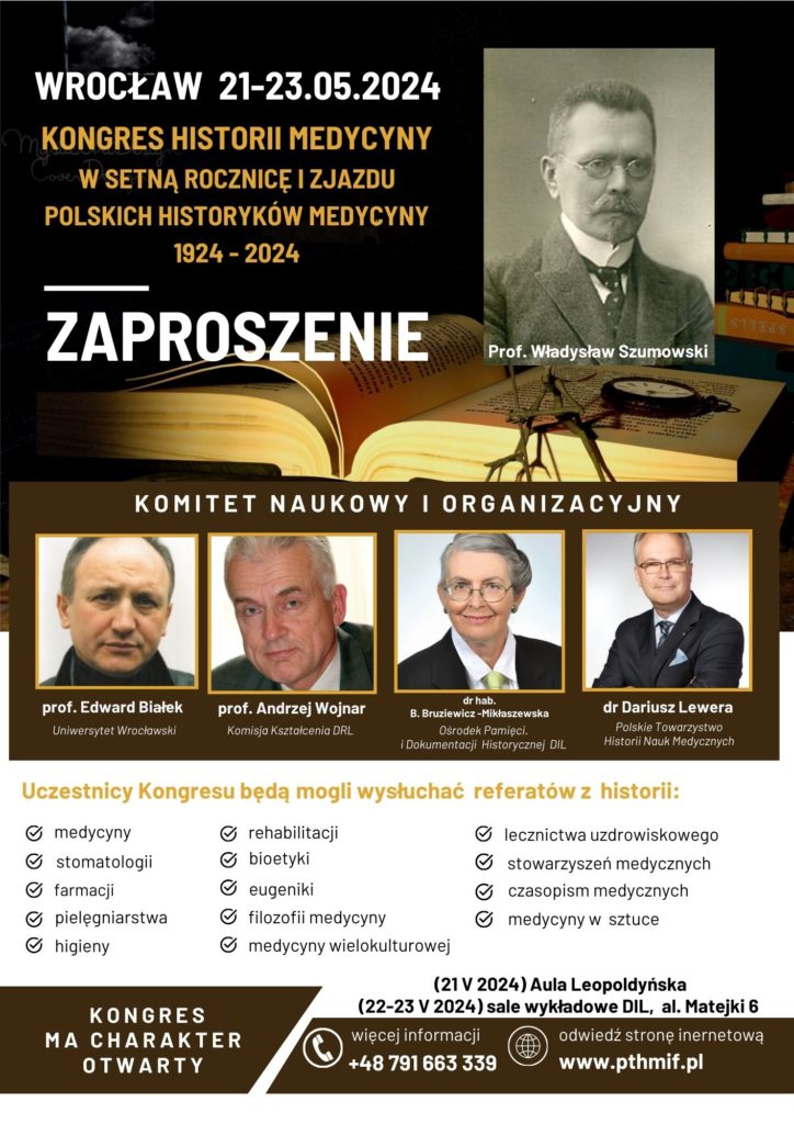 Zaproszenie na Kongres Historii Medycyny